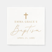 Modern minimalistisch Gold Script Baptisme Servet (Voorkant)