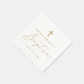 Modern minimalistisch Gold Script Baptisme Servet (Hoek)