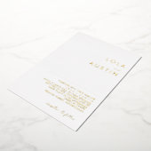 Modern minimalistisch | Gold Wedding Real Folie Uitnodiging (Gedraaid)