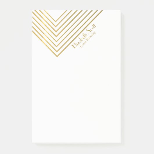 Modern Minimalistisch Goud Geometrisch Ontwerp Post-it® Notes (Voorkant)