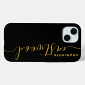 Modern Minimalistisch Goud Monogram Zwart Case-Mate iPhone Case (Achterkant (horizontaal))