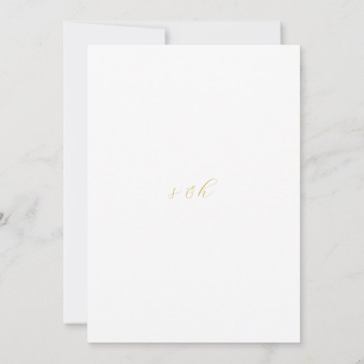 Modern Minimalistisch Goud Script Trouwtafel numme (Achterkant)