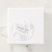 Modern minimalistisch gray Floral Weddenschap Dank Bedankjes Labels (In situ)