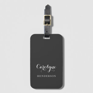 Modern minimalistisch grijs bagagelabel