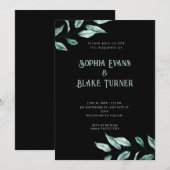 Modern minimalistisch groen huwelijk kaart (Voorkant / Achterkant)