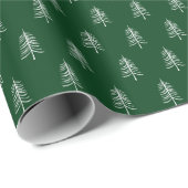 Modern minimalistisch groen kerstboompatroon cadeaupapier (Rol Hoek)
