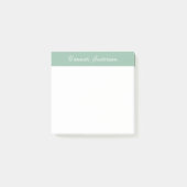 Modern Minimalistisch Groen Monogram Volledige Naa Post-it® Notes (Voorkant)