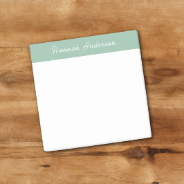 Modern Minimalistisch Groen Monogram Volledige Naa Post-it® Notes