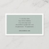 Modern minimalistisch groen Visitekaartje (Achterkant)