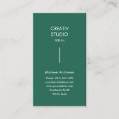 Modern minimalistisch groen wit visitekaartje (Voorkant)