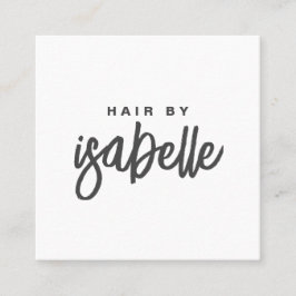 Modern minimalistisch haarstylist script vierkante visitekaartje