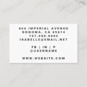 Modern minimalistisch haarstylist script visitekaartje (Achterkant)