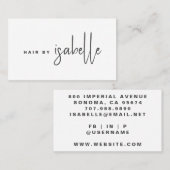 Modern minimalistisch haarstylist script visitekaartje (Voorkant / Achterkant)