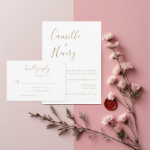 Modern minimalistisch handgeschreven gouden bruilo