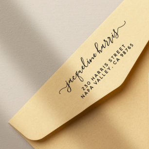 Modern & minimalistisch handgeschreven retouradres 	rubberstempel