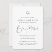 Modern minimalistisch handgeschreven script B'nai  Kaart (Voorkant)