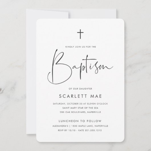 Modern minimalistisch handgeschreven script handsc kaart (Voorkant)