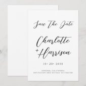 Modern minimalistisch handgeschreven script save the date (Voorkant / Achterkant)