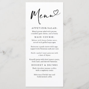 Modern minimalistisch hart typografie menu