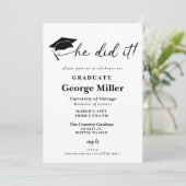 Modern minimalistisch hij deed het Afstuderen Kaart (Staand voorkant)