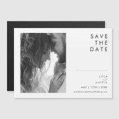 Modern minimalistisch horizontaal sparen de Magnet Magnetische Uitnodiging (Voorkant / Achterkant)