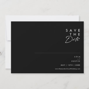 Modern minimalistisch   Horizontaal zwart sparen d Save The Date