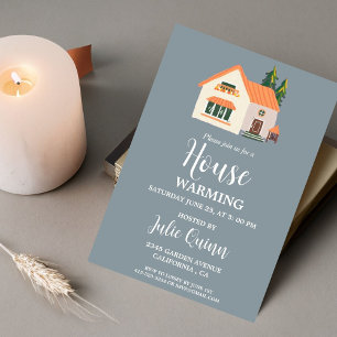 Modern Minimalistisch Huis opwarming Party Kaart