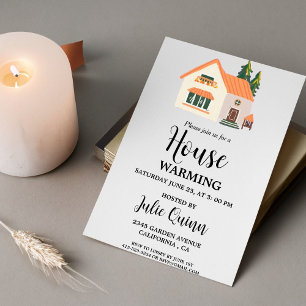 Modern Minimalistisch Huis opwarming Party Kaart