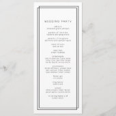 Modern minimalistisch huwelijksprogramma / AVERY Programma (Achterkant)