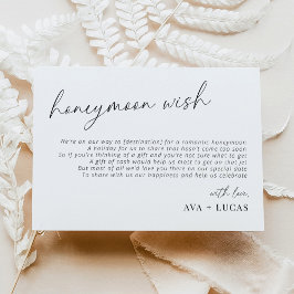 Modern minimalistisch huwelijksreisfonds informatiekaartje