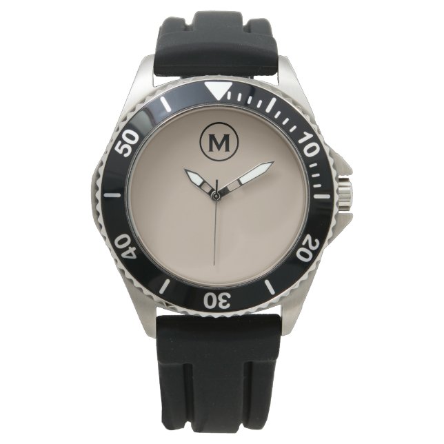 Modern minimalistisch Initiaal Horloge (Voorkant)