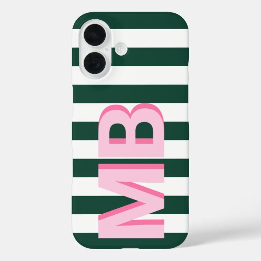 Modern Minimalistisch Initiaal Monogram Case-Mate iPhone Case (Achterkant)