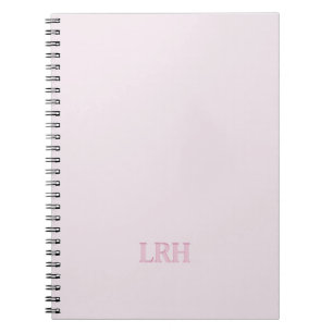Modern Minimalistisch Initiaal Roze Monogram Notitieboek