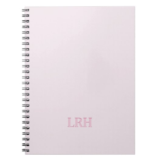 Modern Minimalistisch Initiaal Roze Monogram Notitieboek (Voorkant)