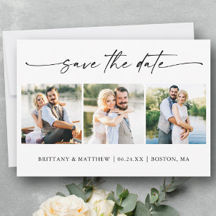 Modern minimalistisch inkpenscript 3 Foto Save The Date