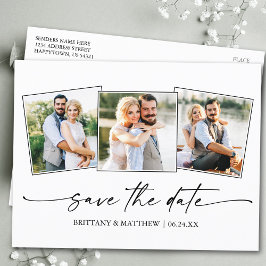 Modern minimalistisch inktscript 3 Foto slaat de d Briefkaart