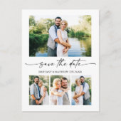 Modern minimalistisch inktscript 4 Foto slaat de d Briefkaart (Voorkant)