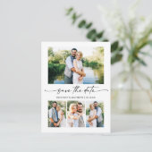 Modern minimalistisch inktscript 4 Foto slaat de d Briefkaart (Staand voorkant)