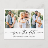 Modern minimalistisch inktscript slaat de foto van briefkaart (Voorkant)