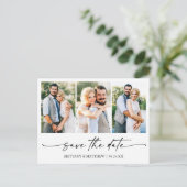 Modern minimalistisch inktscript slaat de foto van briefkaart (Staand voorkant)