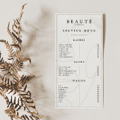 Modern Minimalistisch Ivoor/Zwart Lash & Brow Menu