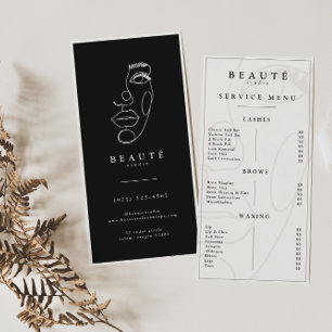 Modern Minimalistisch Ivoor/Zwart Lash & Brow Menu