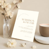 Modern minimalistisch Ivory Tan Wedding Kaart