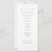 Modern minimalistisch Ivory Wedding Ceremony-progr (Achterkant)