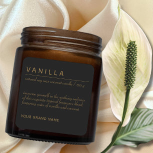 Modern minimalistisch kaars cosmetica productlabel vierkante sticker