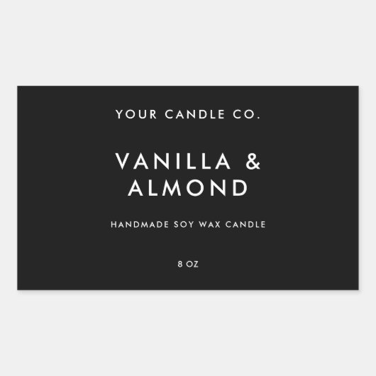 Modern minimalistisch kaartenlabel rechthoekige sticker (Voorkant)