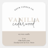 Modern minimalistisch kaartenlabel vierkante sticker (Voorkant)