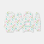 Modern minimalistisch kerstboompatroon Roze Blauwg Bedankdoosjes (Uitgevouwen)