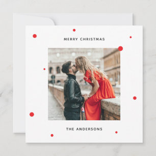 Modern Minimalistisch Kerstfeest   Foto + Rode Con Feestdagenkaart