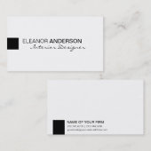 Modern minimalistisch klassiek elegant professione visitekaartje (Voorkant / Achterkant)